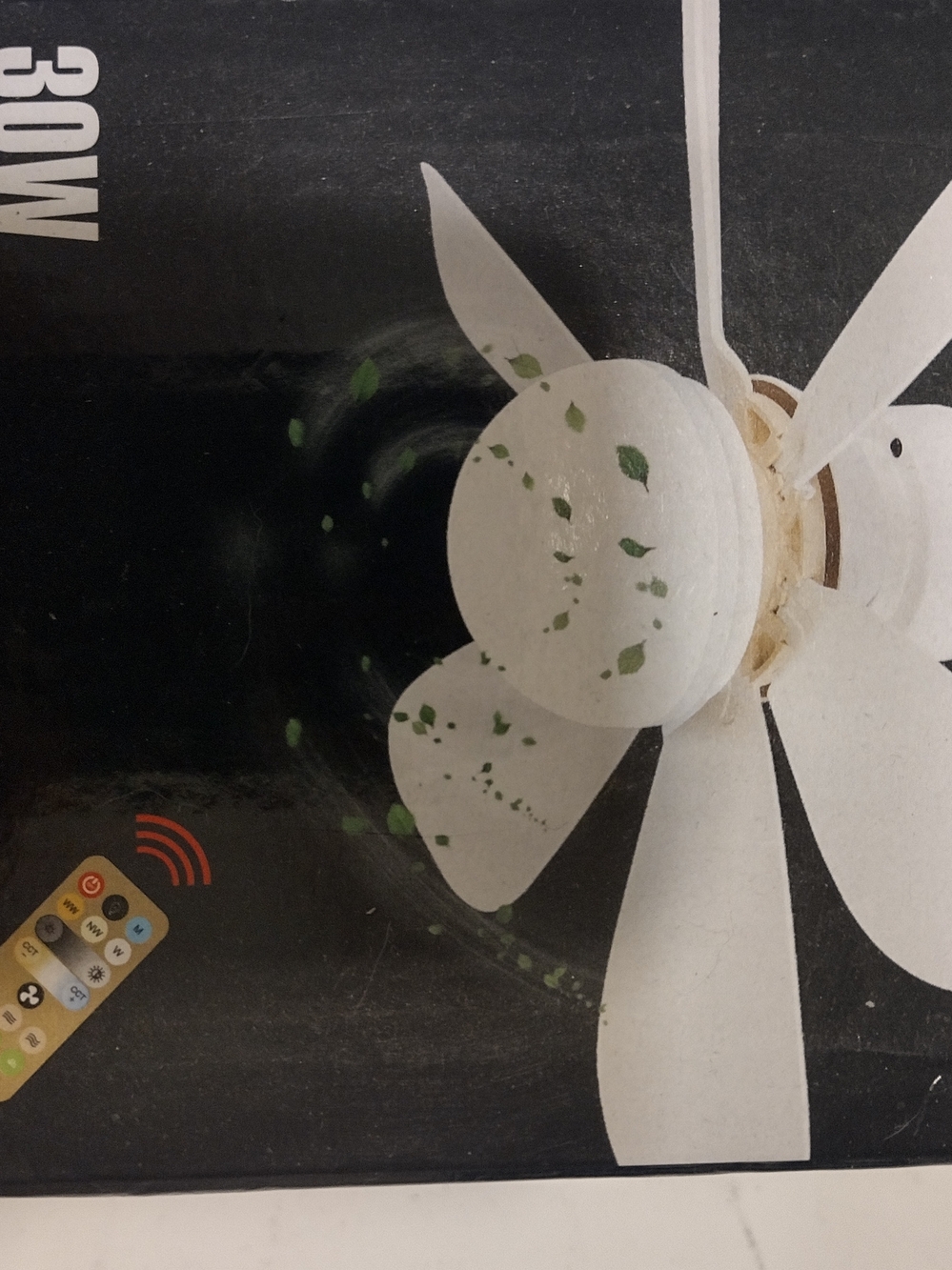 White 30W Ceiling Fan with Remote